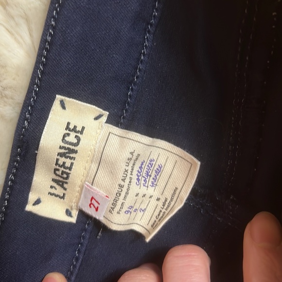 L’AGENCE Marlo High Rise Skinny jeans in Oxford silver studs 27 - Picture 8 of 11